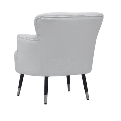 Modern Living Room Armchair | Single Seater Sofa | Comfortable Wooden Chair for Home Furniture (Cream)