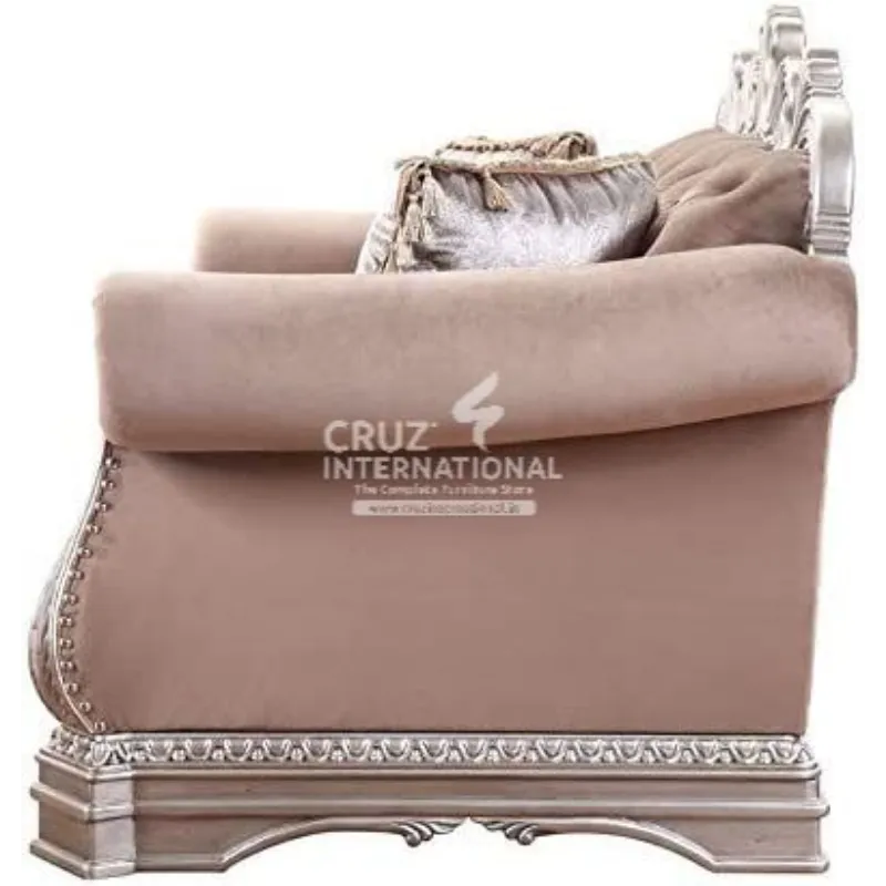 Luxury Rosegold Carved 3 Seaters Sofa CRUZ INTERNATIONAL