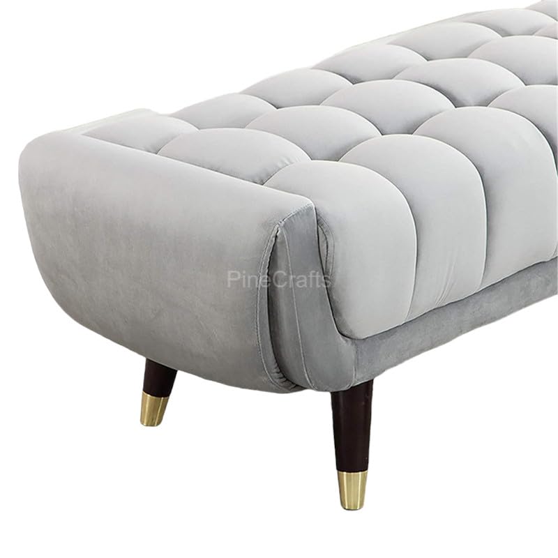 Modern Velvet Settee & Bench - Sturdy Solid Wood Frame - Perfect for Living Room & Entryway