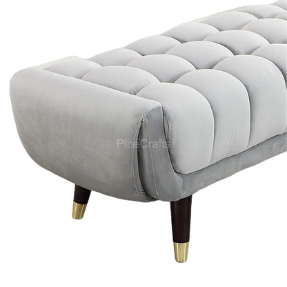Modern Velvet Settee & Bench - Sturdy Solid Wood Frame - Perfect for Living Room & Entryway