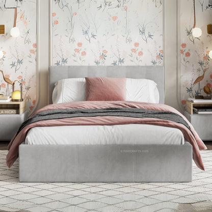 Heritage Solid Wood Upholstered Bed