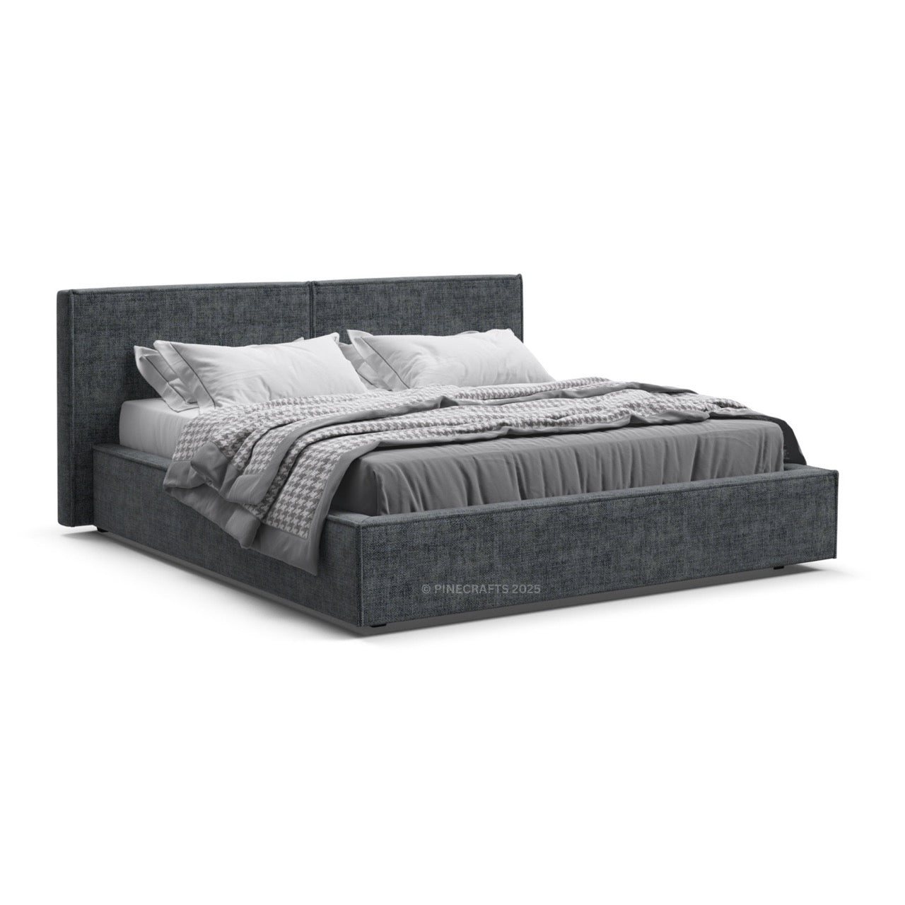Luxury Velvet Upholstered Wooden Bed
