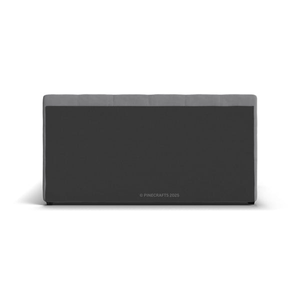 Black rectangular product with gray top on a white background