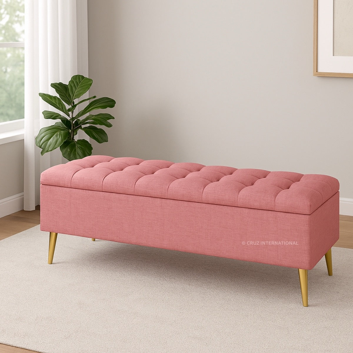 Premium Bench & Ottoman | Solid Wood