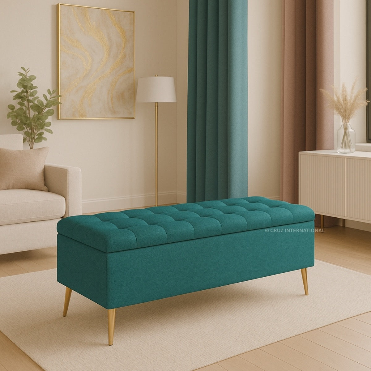 Premium Bench & Ottoman | Solid Wood