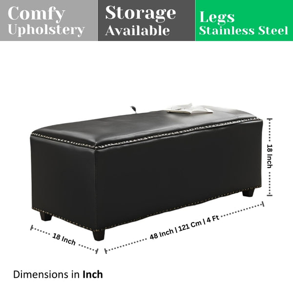 Classic Wooden Bench with Cushion - Ottoman - CRUZ INTERNATIONAL - Furniture Store