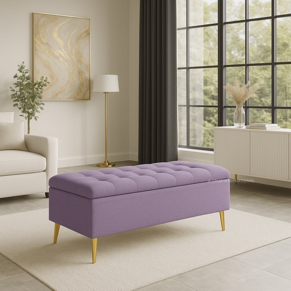 Premium Bench & Ottoman | Solid Wood