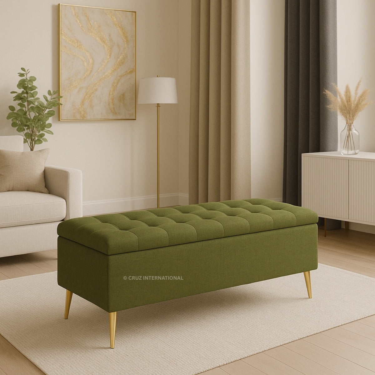 Premium Bench & Ottoman | Solid Wood