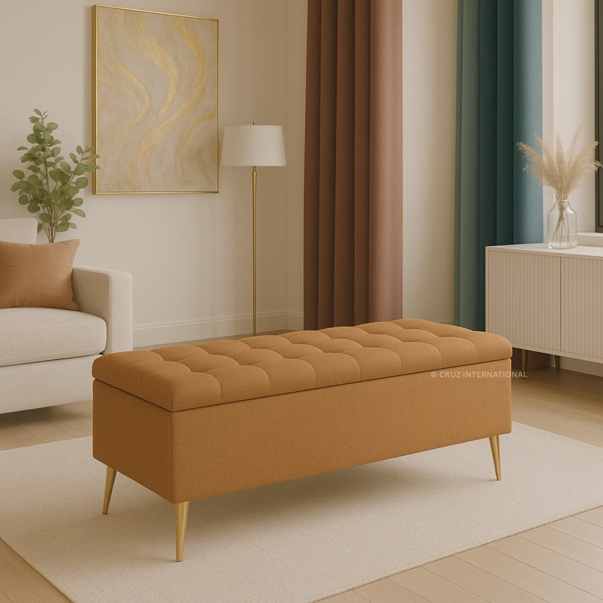 Premium Bench & Ottoman | Solid Wood