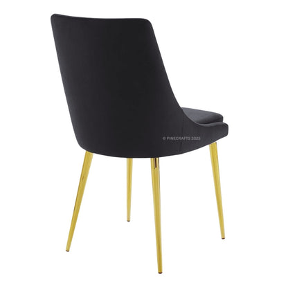 Velvet Cushioned Dining Chair with Stainless Steel Legs