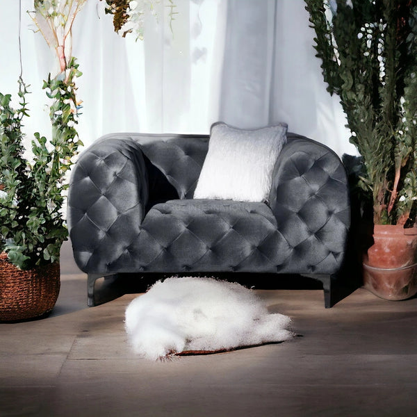 Button Tufted Design 3+1 Seater Fabric Sofa - Table - CRUZ INTERNATIONAL - Furniture Store