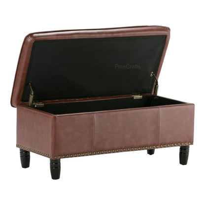 Premium Upholstered Bench Ottoman – High-Density Foam & Steel Finish