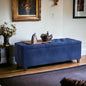 Velvet Bench Ottoman with Glossy Stainless Steel Legs – Comfortable & Chic