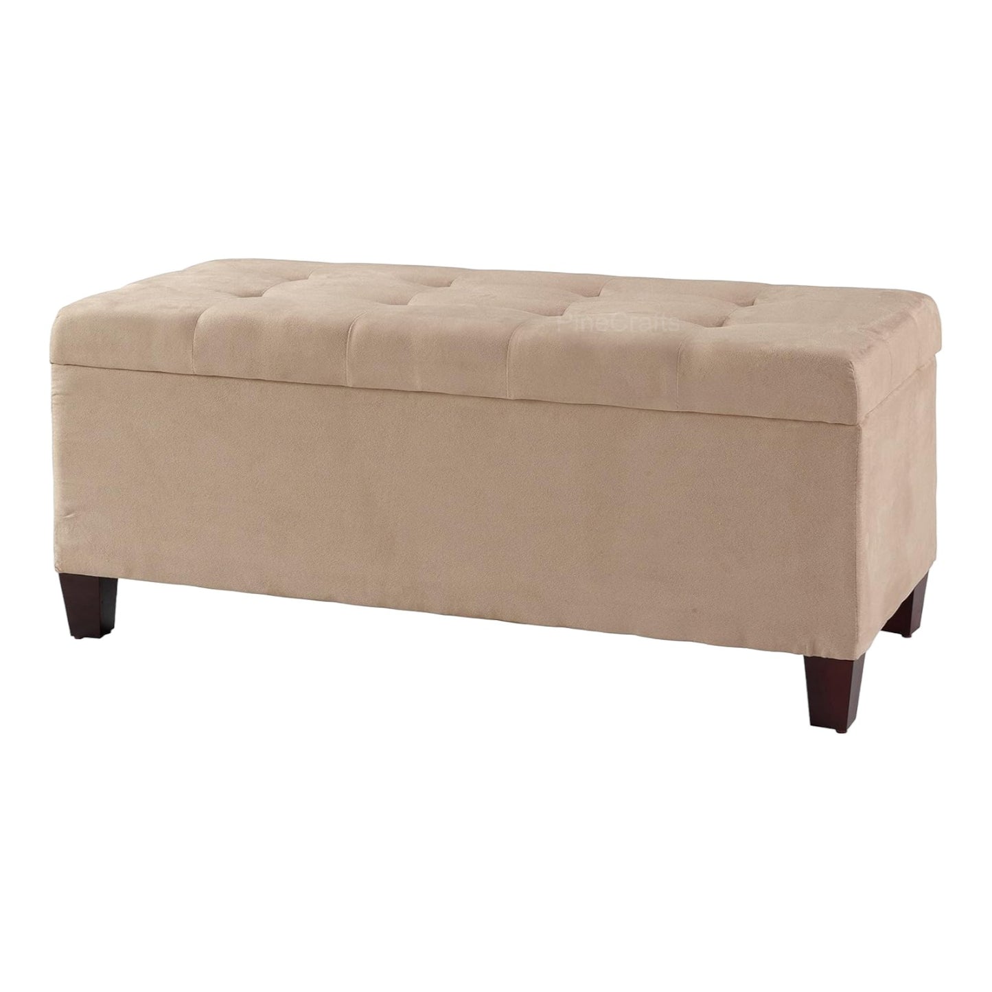 Velvet Bench Ottoman with Glossy Stainless Steel Legs – Comfortable & Chic
