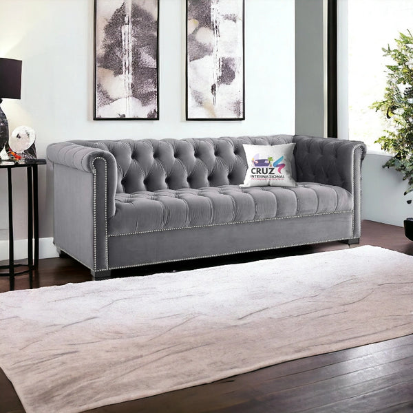 Royal Fabric 3 Seater Sofa Couch for Studio - Sofa - CRUZ INTERNATIONAL - Furniture Store