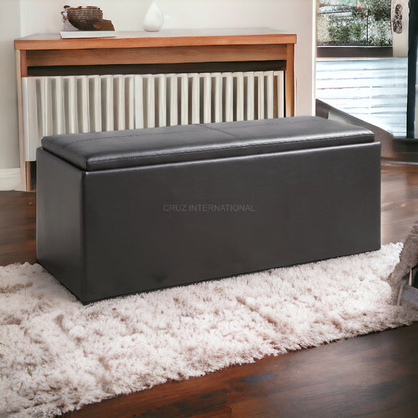 Contemporary Storage Ottoman Bench - Bench - CRUZ INTERNATIONAL - Furniture Store