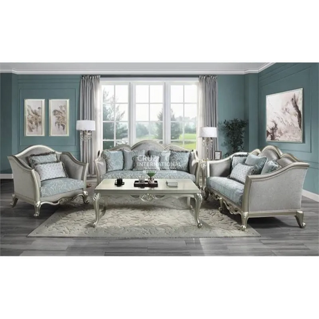Luxury Carved Teakwood Sofa (6 Seater with Table) CRUZ INTERNATIONAL