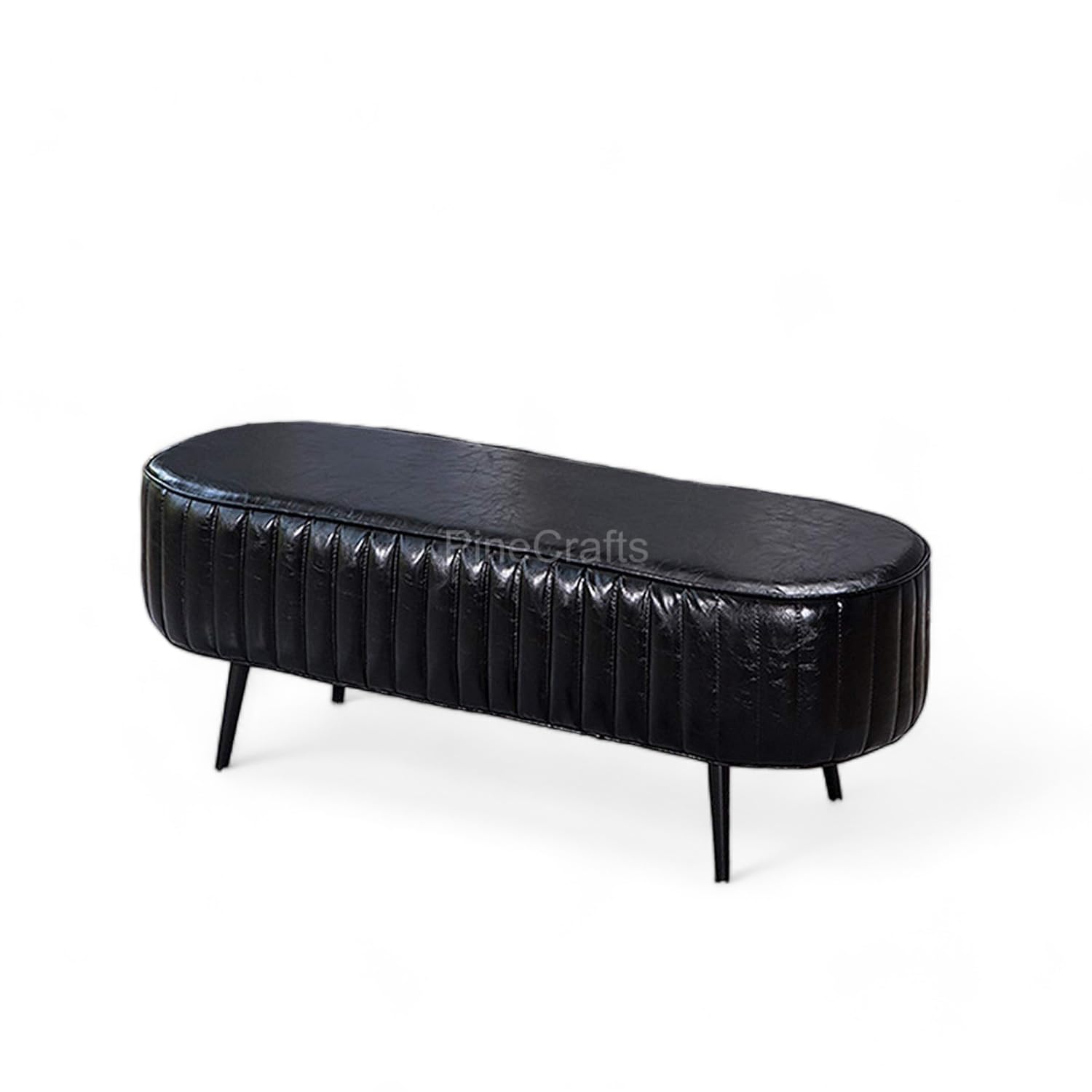 PineCrafts Chic Velvet Settee & Bench Combo - Solid Wood Frame - Modern Home Furniture for Elegant Interiors (Black)