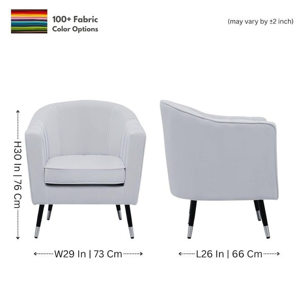 PineCrafts Ergonomic Living Room Armchair | Comfortable Single Seater Sofa for Home | Modern Design (Blue)