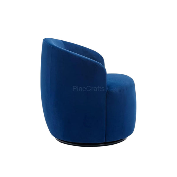 PineCrafts Space-Saving Accent Chair | Modern Wooden Living Room Armchair for Small Apartments (Sapphire Serenity)