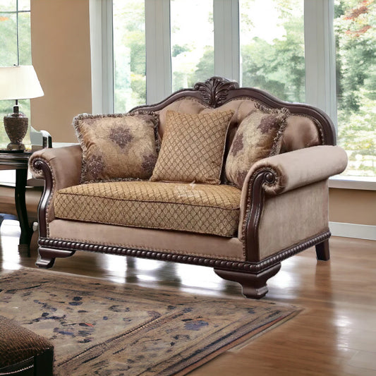 Luxury Natural Carved 3 Seaters Sofa