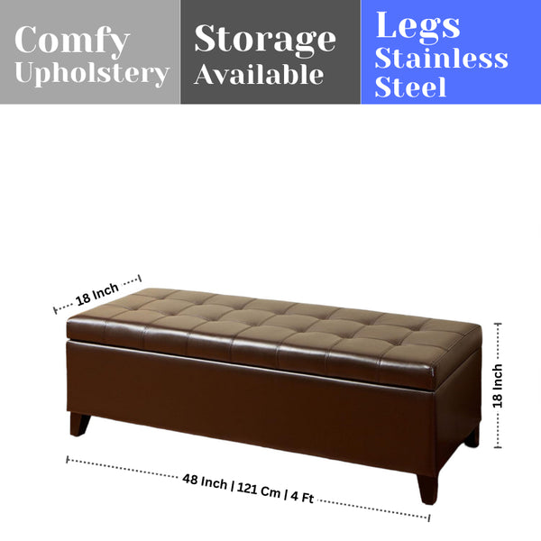 Ottoman Bench with Foldable Storage Cubes - Bench - CRUZ INTERNATIONAL - Furniture Store