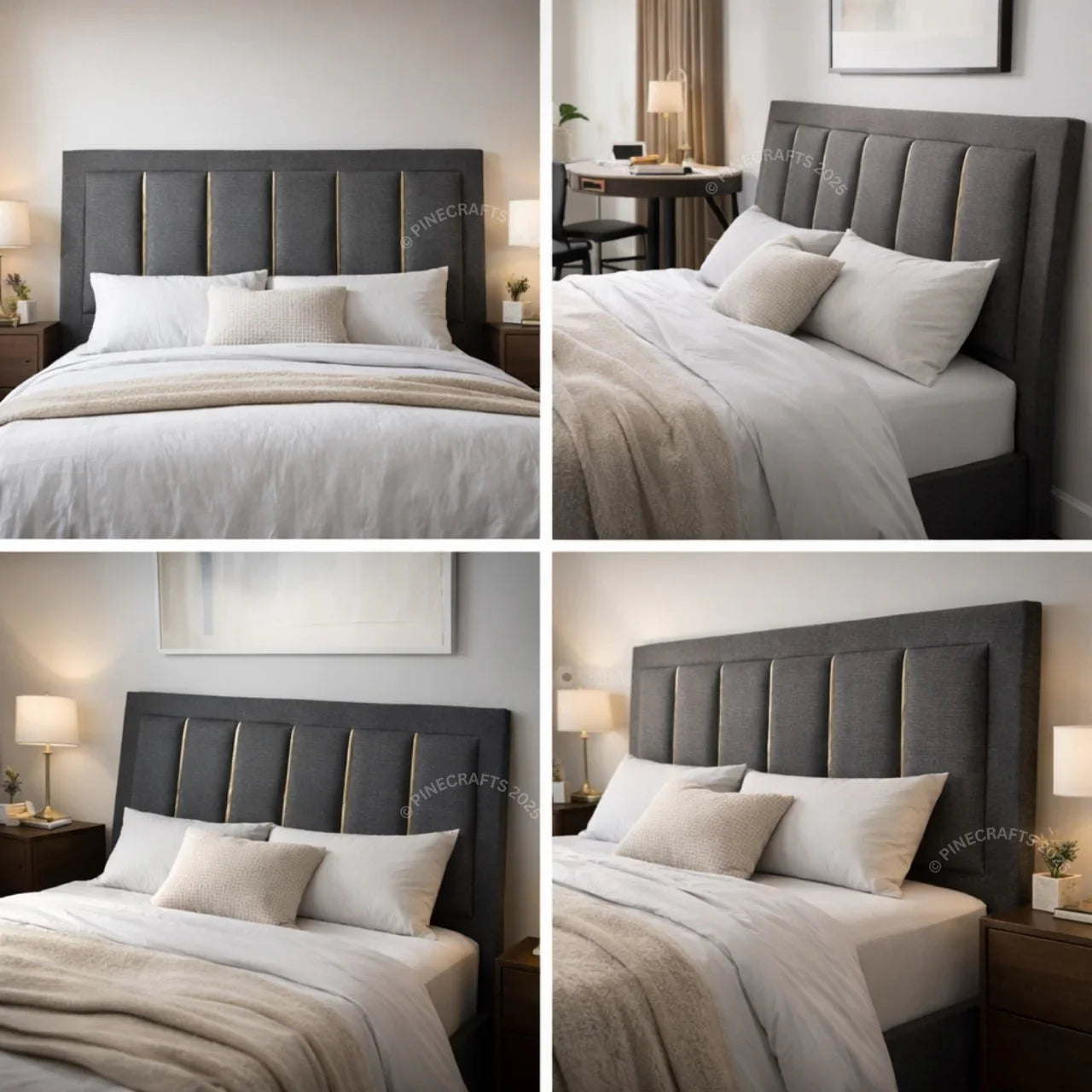 Floor Standing Upholstered Bed Headboard Only - headboard - CRUZ INTERNATIONAL - Furniture Store