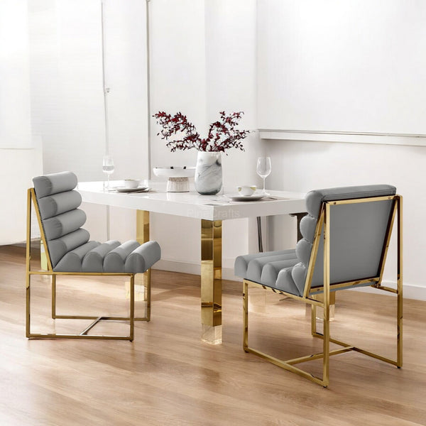 Luxury Stainless Steel Dining Table with Chair - Living Room Chair - CRUZ INTERNATIONAL - Furniture Store