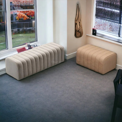 Modern Look Cute Fabric Ottoman Bench for Living Room Office Bedroom