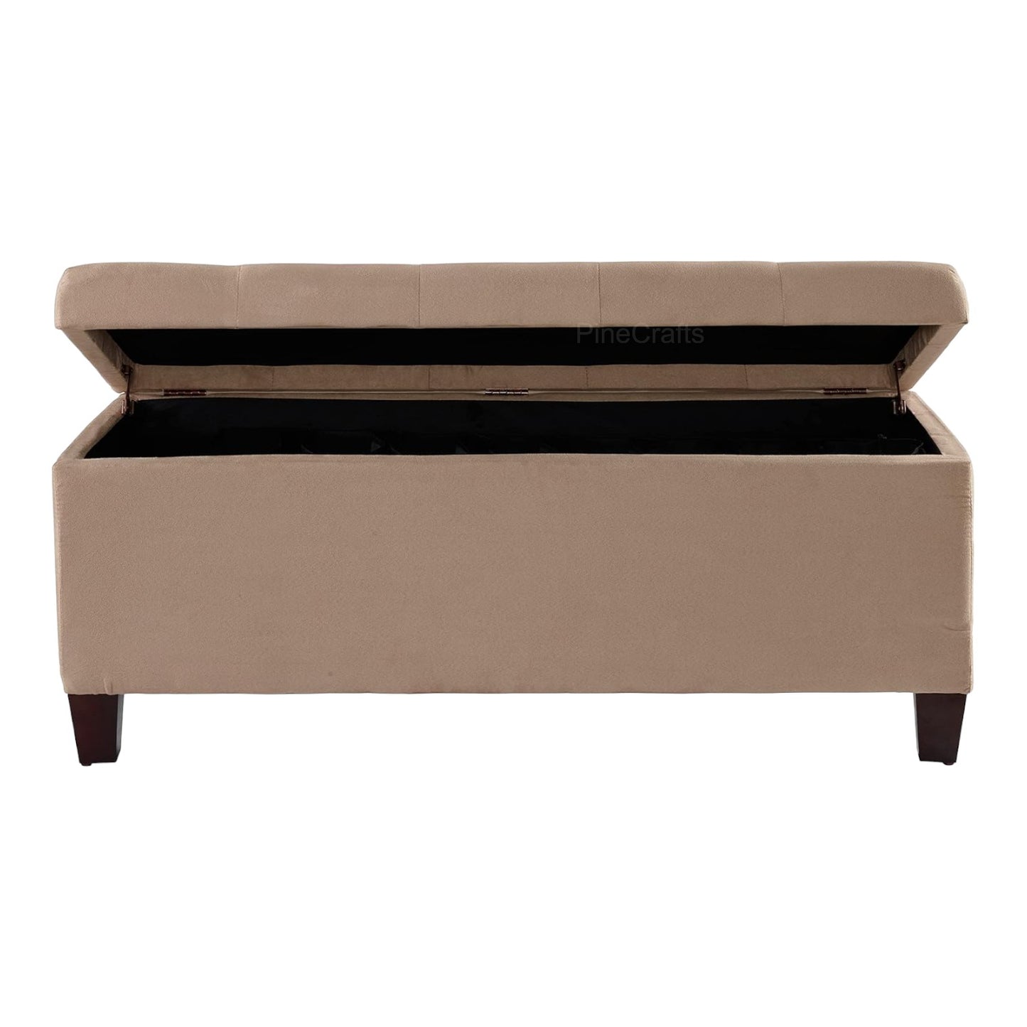 Velvet Bench Ottoman with Glossy Stainless Steel Legs – Comfortable & Chic