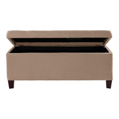 Velvet Bench Ottoman with Glossy Stainless Steel Legs – Comfortable & Chic