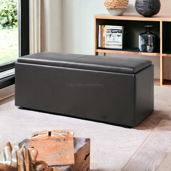Contemporary Storage Ottoman Bench - Bench - CRUZ INTERNATIONAL - Furniture Store