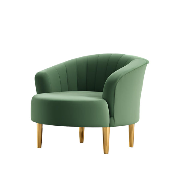 Modern Velvet Accent Chair - Ottoman - CRUZ INTERNATIONAL - Furniture Store