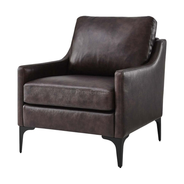 PineCrafts Mid-Century Modern Wooden Armchair | Comfortable Living Room Chair for Home Decor (Cocoa Luxe)
