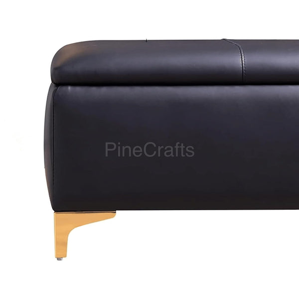 PineCrafts Stylish Ottoman Settee Bench | Fabric Upholstery | Storage, Seating, and Footrest for Living Room & Bedroom (Firoze)