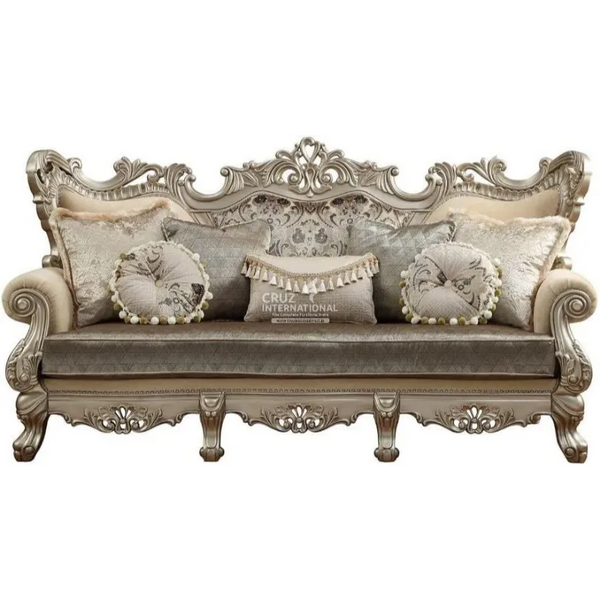 Luxury Carving Teakwood Sofa for Home(6 Seater with Table) CRUZ INTERNATIONAL