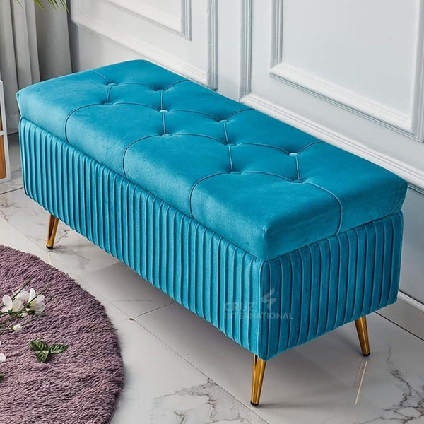 Modern 2-Seater Upholstered Ottoman Settee Couch Bench Pouffe Footstool - Ottoman - CRUZ INTERNATIONAL - Furniture Store