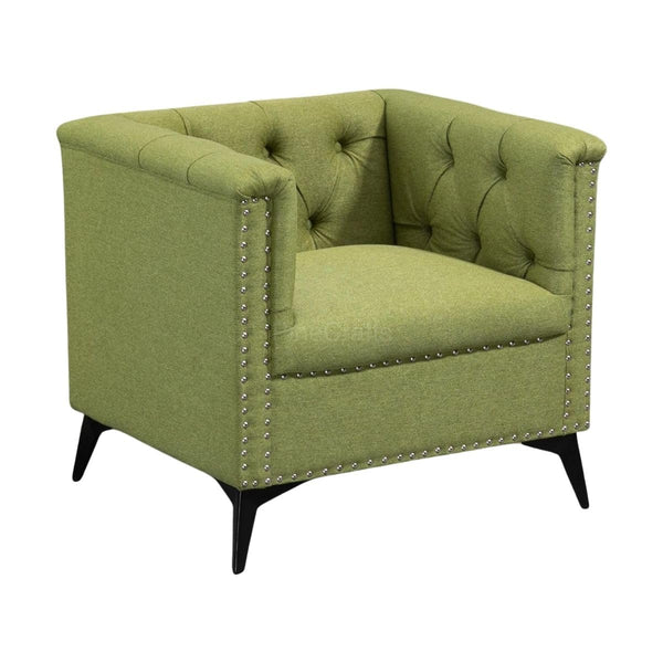 PineCrafts Compact Living Room Chair | Space-Saving Single Seater Armchair for Modern Homes (Green)
