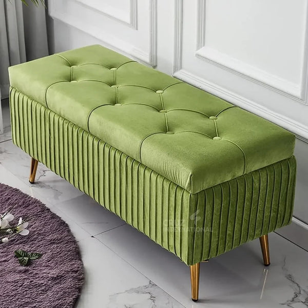 Modern 2-Seater Upholstered Ottoman Settee Couch Bench Pouffe Footstool - Ottoman - CRUZ INTERNATIONAL - Furniture Store