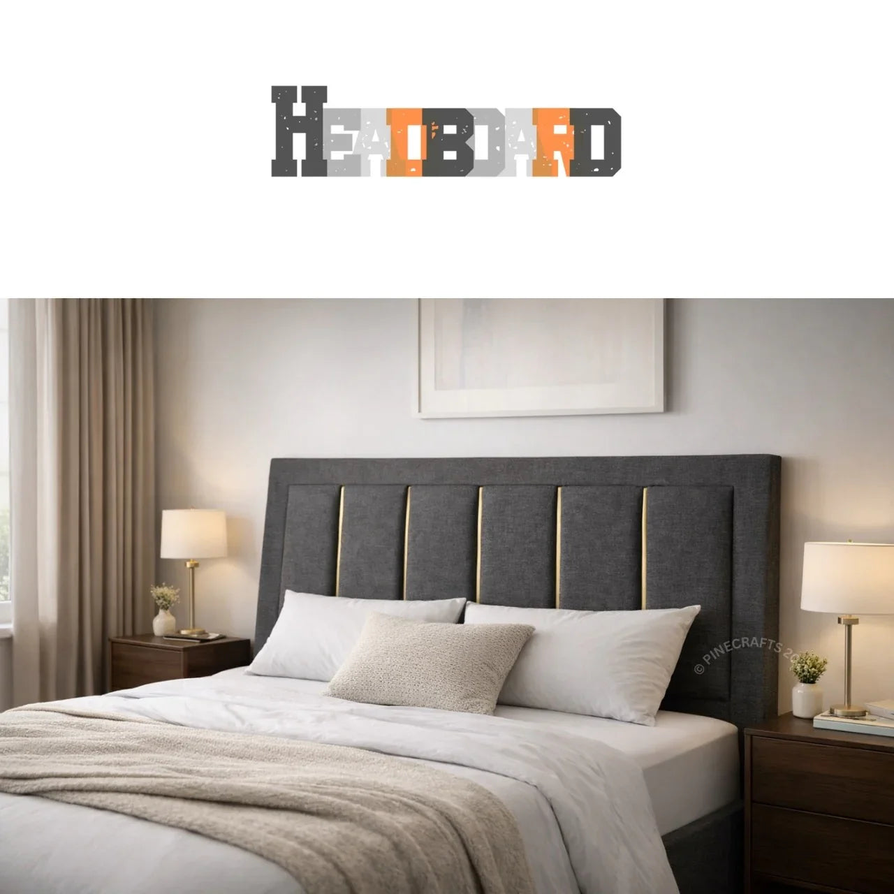 Floor Standing Upholstered Bed Headboard Only - headboard - CRUZ INTERNATIONAL - Furniture Store