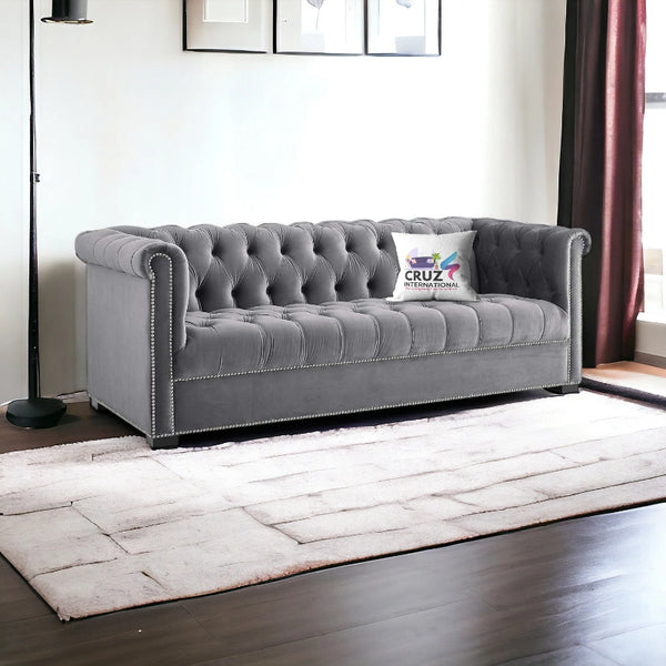 Royal Fabric 3 Seater Sofa Couch for Studio - Sofa - CRUZ INTERNATIONAL - Furniture Store