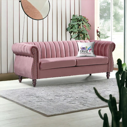 Royal Fabric 3 Seater Sofa Couch for Your Living Room, Office (Rosegold)