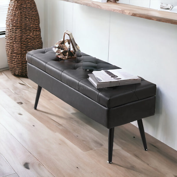 Chic Ottoman Bench with Generous Storage - Bench - CRUZ INTERNATIONAL - Furniture Store