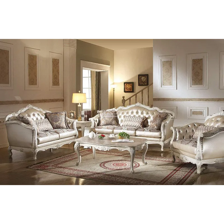 Royal Carved Teakwood Sofa (6 Seater with Table) CRUZ INTERNATIONAL