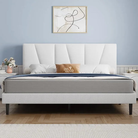 Modern Cream Cushion Bed CRUZ INTERNATIONAL