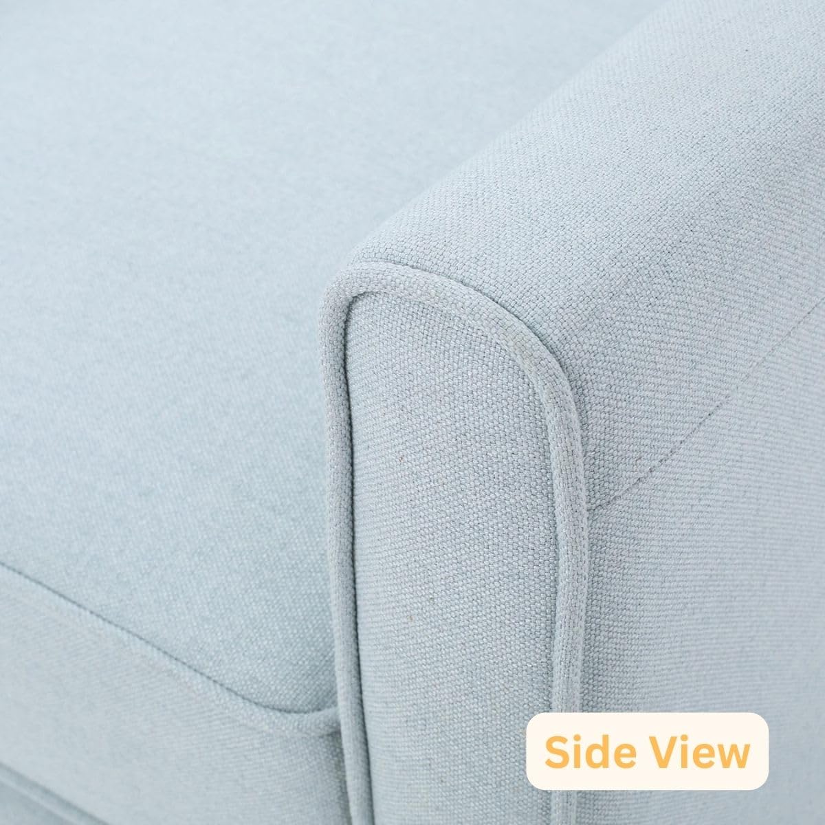 Modern Wooden Living Room Chair | Compact Single Seater Sofa | Comfortable Home Furniture (Sky Blue)