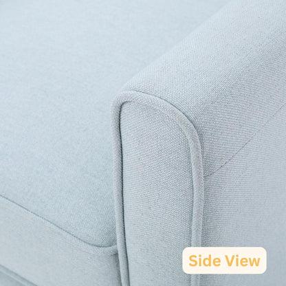 Modern Wooden Living Room Chair | Compact Single Seater Sofa | Comfortable Home Furniture (Sky Blue)