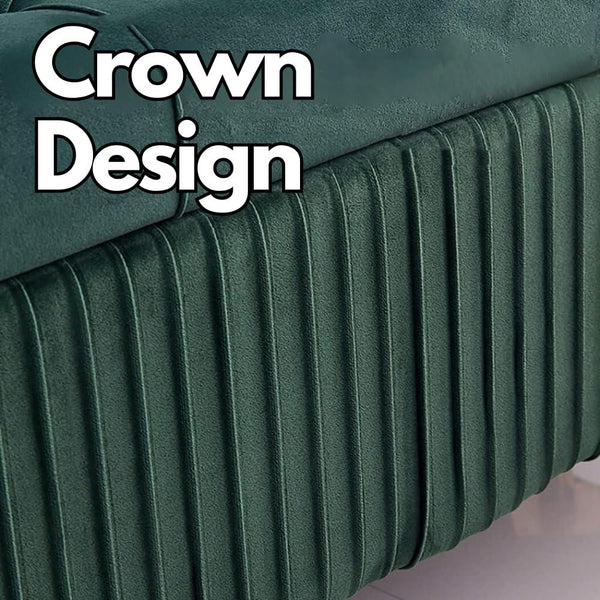 Modern 2-Seater Upholstered Ottoman Settee Couch Bench Pouffe Footstool - Ottoman - CRUZ INTERNATIONAL - Furniture Store