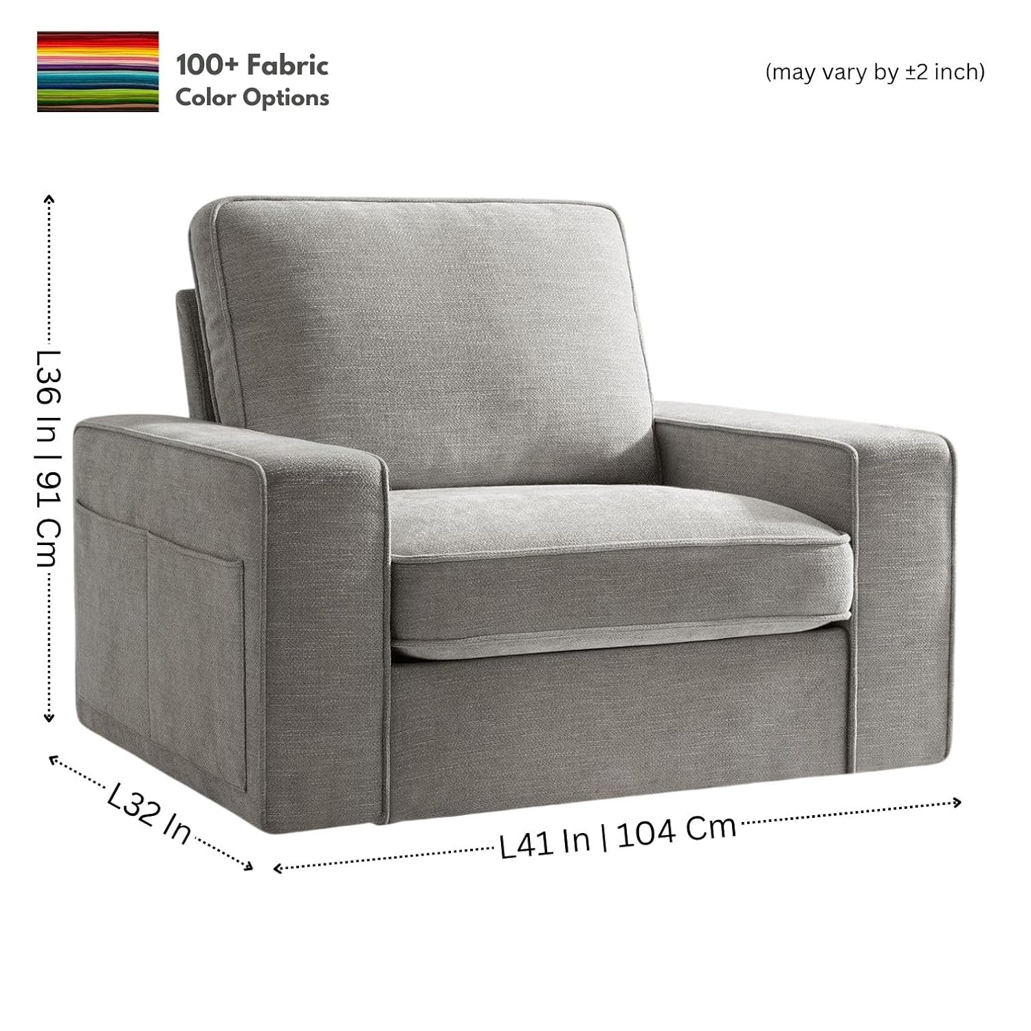 Luxury Upholstered Living Room Chair | Compact Armchair | Stylish Furniture for Home Decor (Beige)