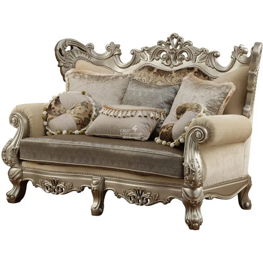Royal Golden Carved 3 Seaters Sofa CRUZ INTERNATIONAL